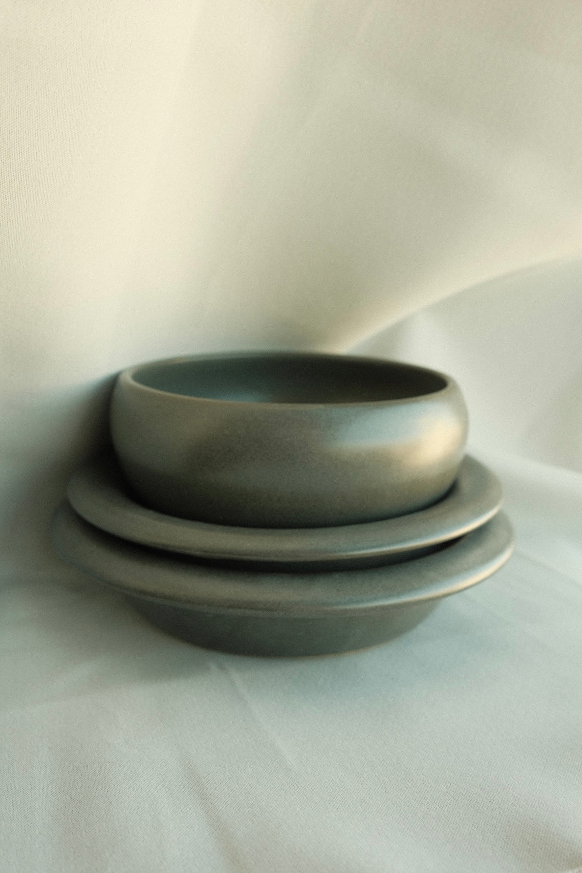 charcoal satin rounded bowl