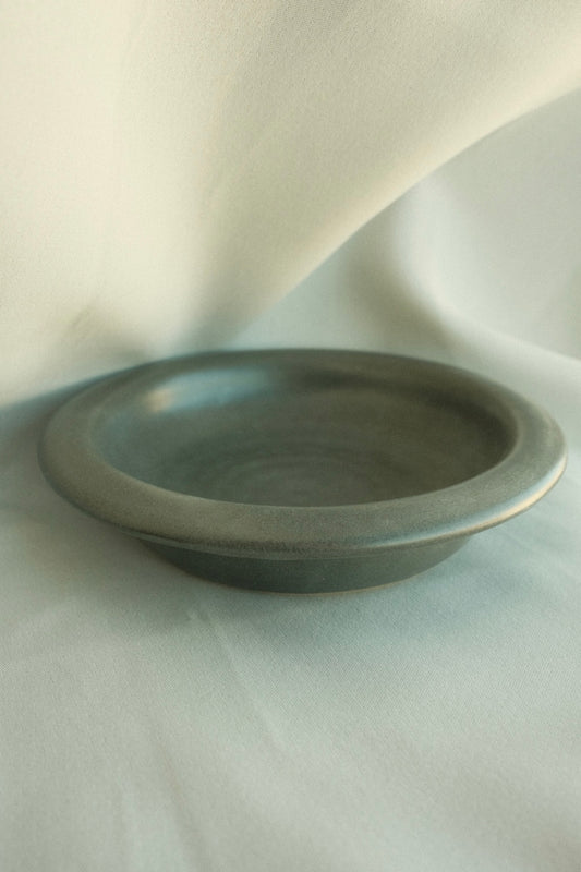 charcoal satin low rimmed bowl