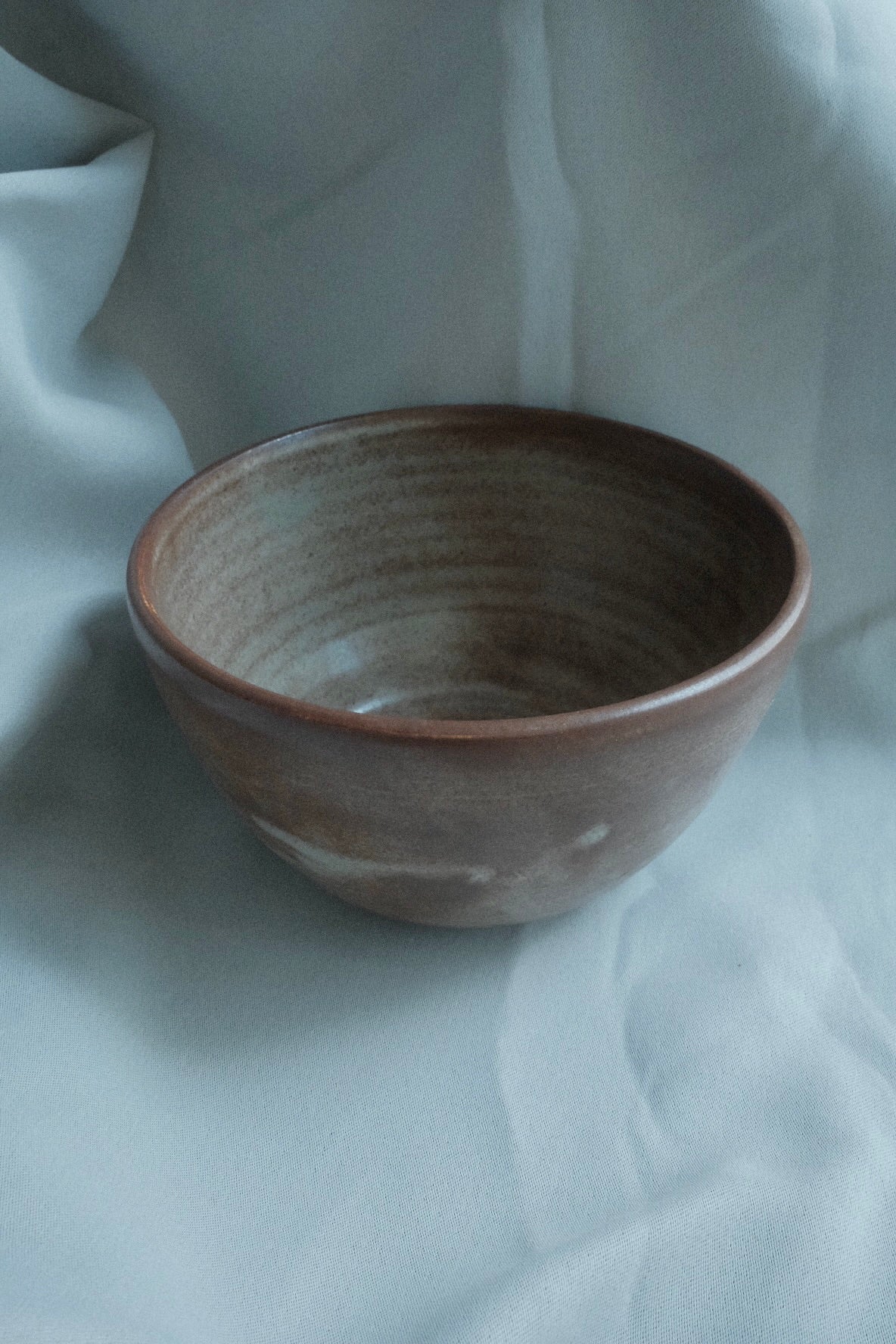 brown blue bowl