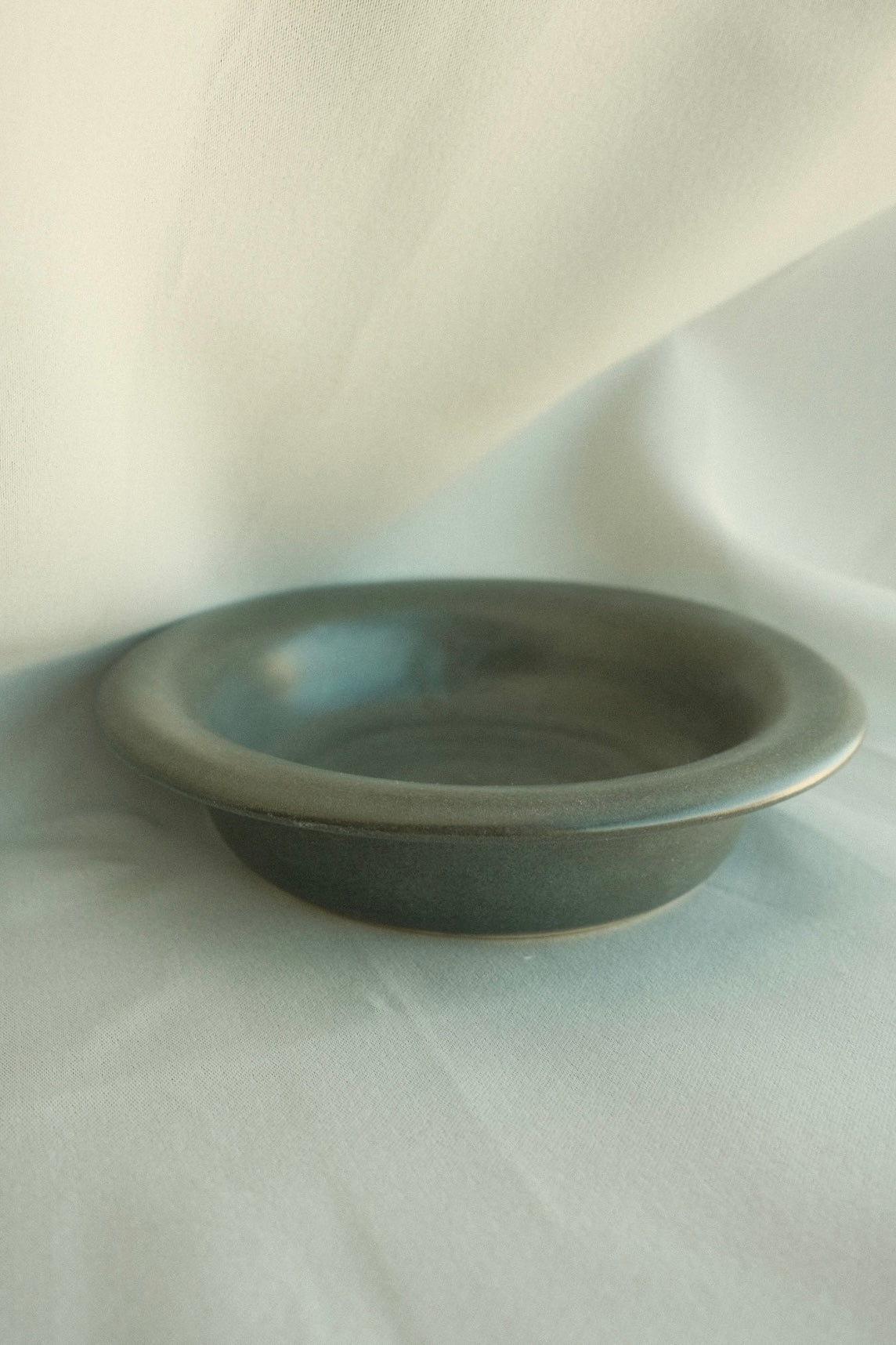 charcoal satin low rimmed bowl - small