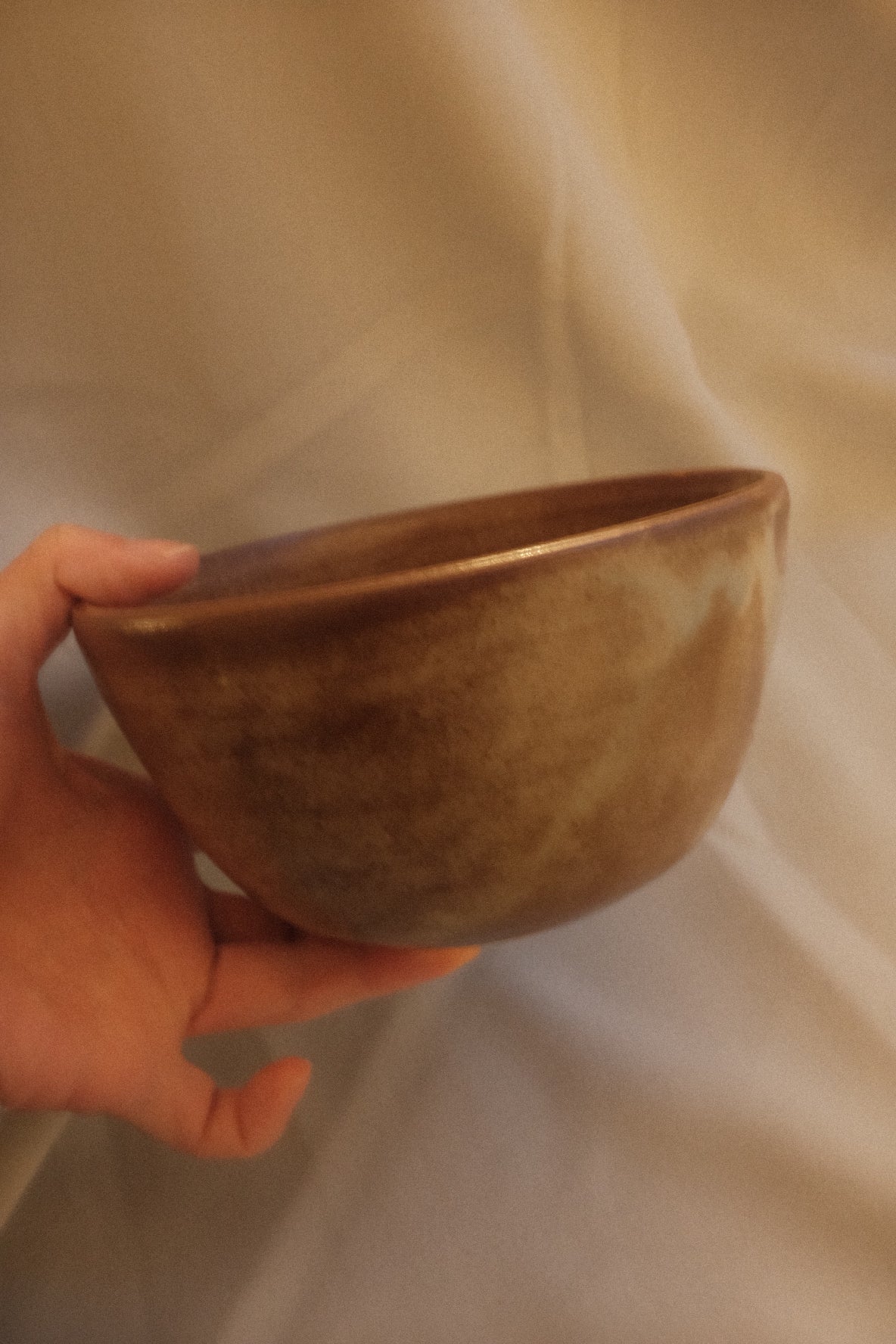 brown blue bowl